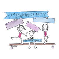 gymnastic party invite