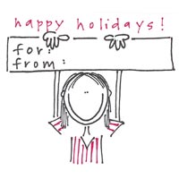 happy holiday girl gift tag